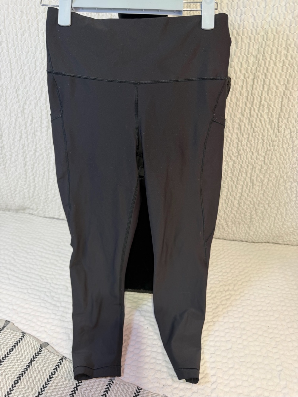 Athleta Black High-Rise Leggings with Side Pockets
